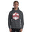 Man wearing North Shore High School Mustangs Dark Grey Classic Unisex Hoodie 209