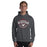 Man wearing North Shore High School Mustangs Dark Grey Classic Unisex Hoodie 211