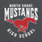 Close-up view of North Shore High School Mustangs Dark Grey Classic Unisex Hoodie 213