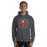 Man wearing North Shore High School Mustangs Dark Grey Classic Unisex Hoodie 214