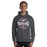 Man wearing North Shore High School Mustangs Dark Grey Classic Unisex Hoodie 218