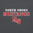 Man wearing North Shore High School Mustangs Dark Grey Classic Unisex Hoodie 222