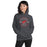 Woman wearing Odessa High School Bronchos Dark Grey Classic Unisex Hoodie 201