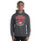 Man wearing Odessa High School Bronchos Dark Grey Classic Unisex Hoodie 204