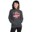 Woman wearing Odessa High School Bronchos Dark Grey Classic Unisex Hoodie 210