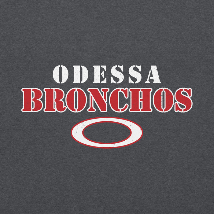 Close-up view of Odessa High School Bronchos Dark Grey Classic Unisex Hoodie 222