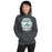 Woman wearing Reagan High School Rattlers Dark Grey Classic Unisex Hoodie 207