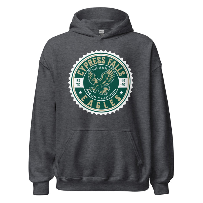 Cypress Falls High School Eagles Dark Grey Heather Classic Unisex Hoodie 203