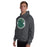 Close-up view of Cypress Falls High School Eagles Dark Grey Heather Classic Unisex Hoodie 203