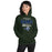 Woman wearing Cypress Ridge High School Rams Forest Green Classic Unisex Hoodie 034
