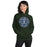 Woman wearing Cypress Ridge High School Rams Forest Green Classic Unisex Hoodie 224