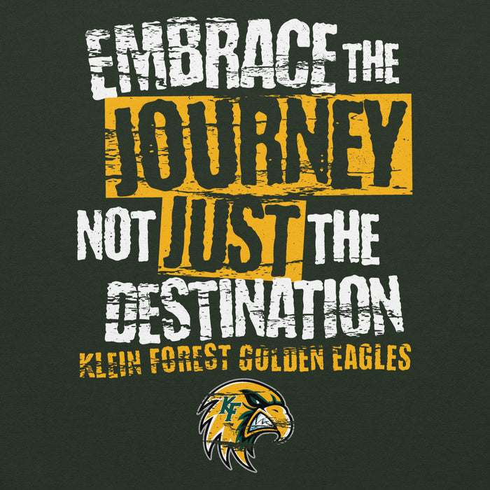 Close-up view of Klein Forest High School Golden Eagles Forest Green Classic Unisex Hoodie 232