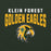 Close-up view of Klein Forest High School Golden Eagles Forest Green Classic Unisex Hoodie 234