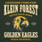 Close-up view of Klein Forest High School Golden Eagles Forest Green Classic Unisex Hoodie 230