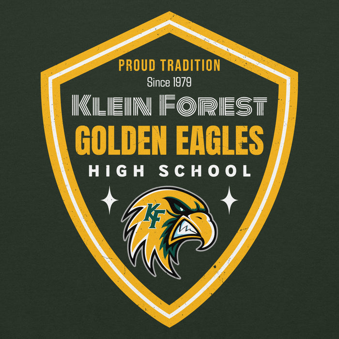 Side view of Klein Forest High School Golden Eagles Forest Green Classic Unisex Hoodie 225