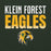 Close-up view of Klein Forest High School Golden Eagles Forest Green Classic Unisex Hoodie 024