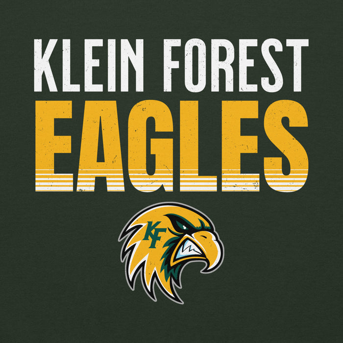 Close-up view of Klein Forest High School Golden Eagles Forest Green Classic Unisex Hoodie 024