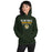 Woman wearing Klein Forest High School Golden Eagles Forest Green Classic Unisex Hoodie 003