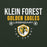 Close-up view of Klein Forest High School Golden Eagles Forest Green Classic Unisex Hoodie 003