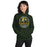 Woman wearing Klein Forest High School Golden Eagles Forest Green Classic Unisex Hoodie 206