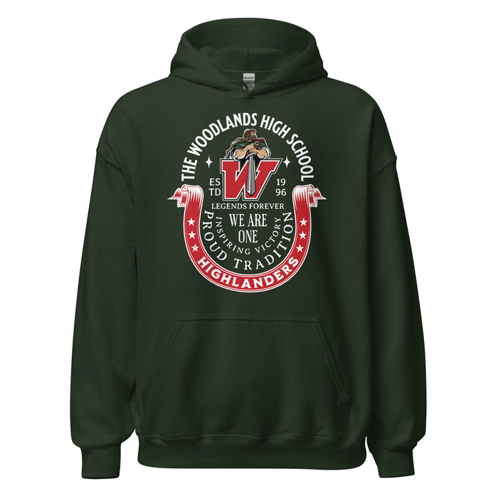 The Woodlands High School Highlanders Forest Green Classic Unisex Hoodie 229