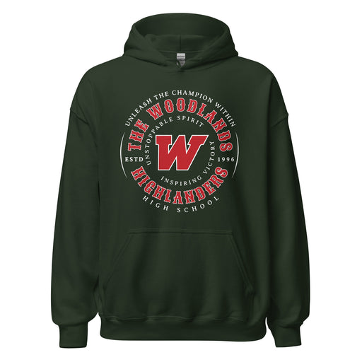 The Woodlands High School Highlanders Forest Green Classic Unisex Hoodie 214