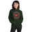Woman wearing The Woodlands High School Highlanders Forest Green Classic Unisex Hoodie 214