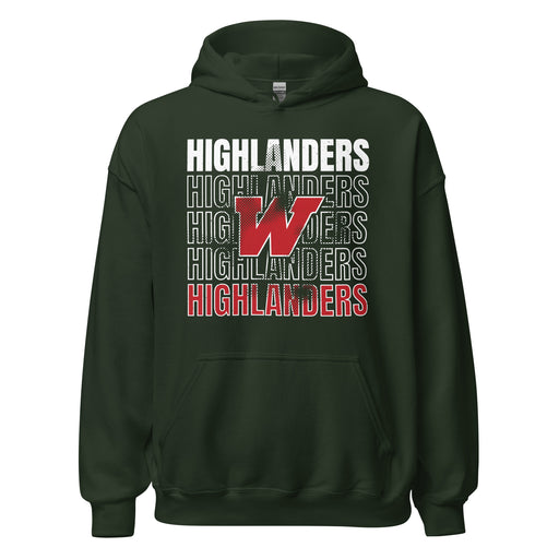The Woodlands High School Highlanders Forest Green Classic Unisex Hoodie 233