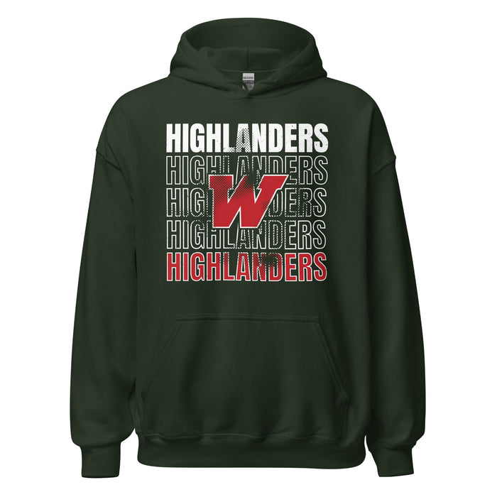 The Woodlands High School Highlanders Forest Green Classic Unisex Hoodie 233