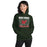 Woman wearing The Woodlands High School Highlanders Forest Green Classic Unisex Hoodie 233