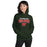 Woman wearing The Woodlands High School Highlanders Forest Green Classic Unisex Hoodie 234