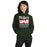 Woman wearing The Woodlands High School Highlanders Forest Green Classic Unisex Hoodie 240