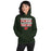 Woman wearing The Woodlands High School Highlanders Forest Green Classic Unisex Hoodie 238