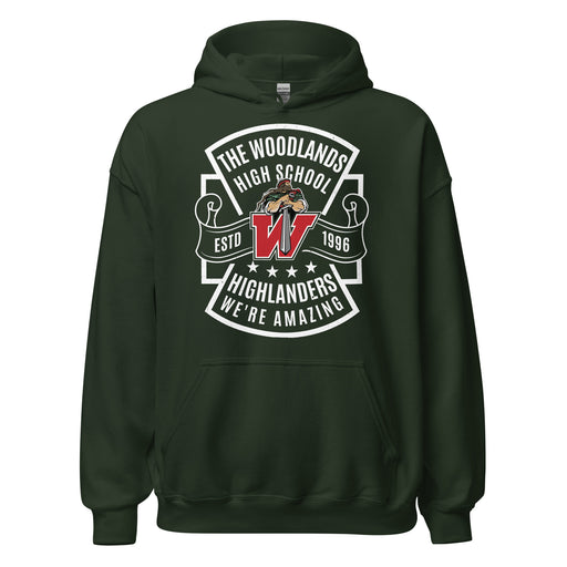 The Woodlands High School Highlanders Forest Green Classic Unisex Hoodie 207