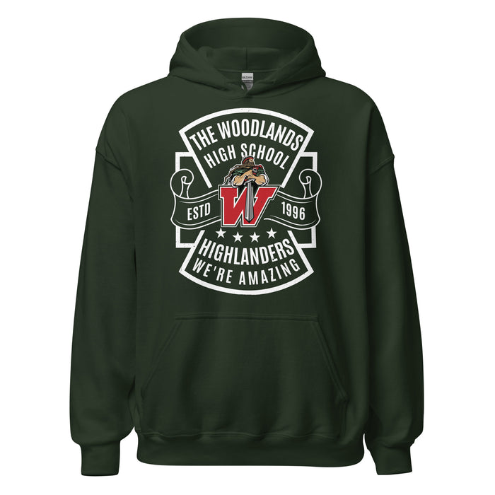The Woodlands High School Highlanders Forest Green Classic Unisex Hoodie 207