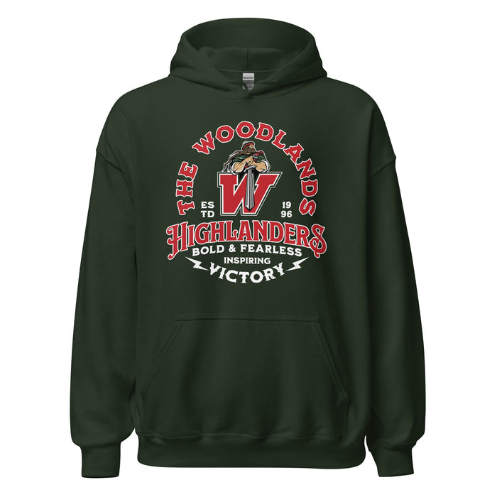The Woodlands High School Highlanders Forest Green Classic Unisex Hoodie 206