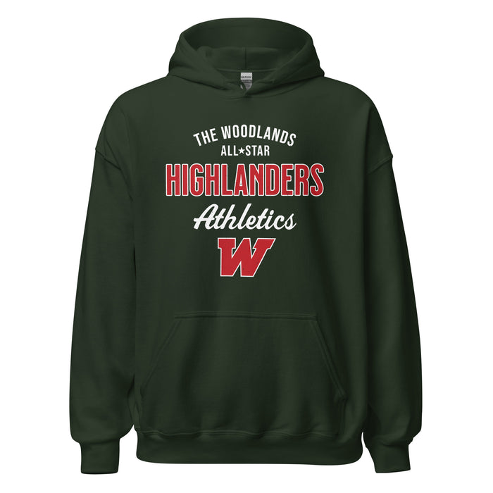 The Woodlands High School Highlanders Forest Green Classic Unisex Hoodie 034