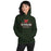 Woman wearing The Woodlands High School Highlanders Forest Green Classic Unisex Hoodie 202