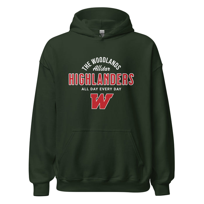 The Woodlands High School Highlanders Forest Green Classic Unisex Hoodie 040