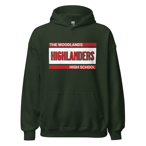 The Woodlands High School Highlanders Forest Green Classic Unisex Hoodie 098