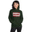 Woman wearing The Woodlands High School Highlanders Forest Green Classic Unisex Hoodie 098