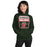 Young lady wearing The Woodlands High School Highlanders Forest Green Classic Unisex Hoodie 001