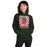 Female wearing The Woodlands High School Highlanders Forest Green Classic Unisex Hoodie 226