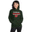 Woman wearing The Woodlands High School Highlanders Forest Green Classic Unisex Hoodie 024
