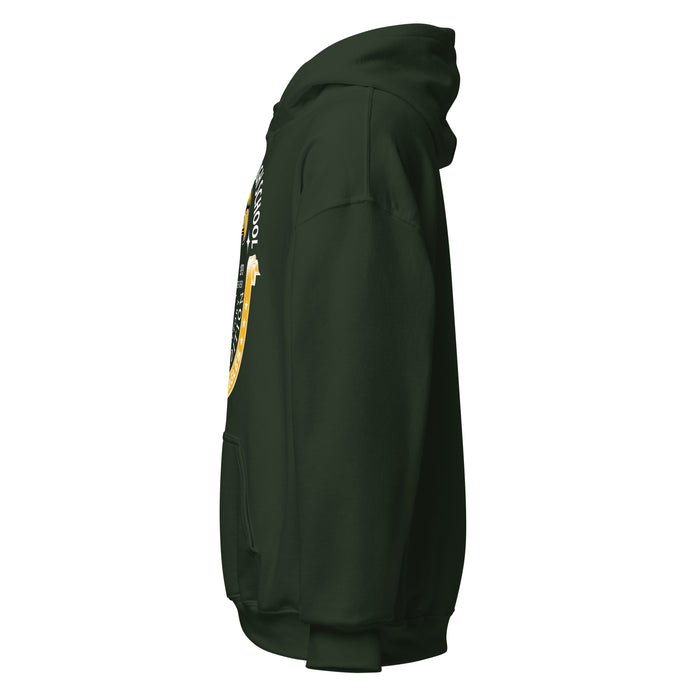Side view of Klein Forest High School Golden Eagles Forest Green Classic Unisex Hoodie 229