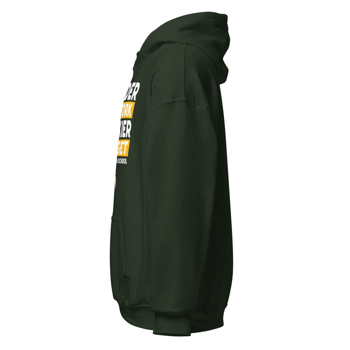 Side view of Klein Forest High School Golden Eagles Forest Green Classic Unisex Hoodie 238