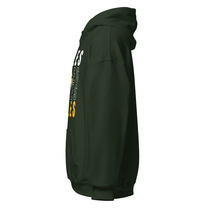 Side view of Klein Forest High School Golden Eagles Forest Green Classic Unisex Hoodie 233