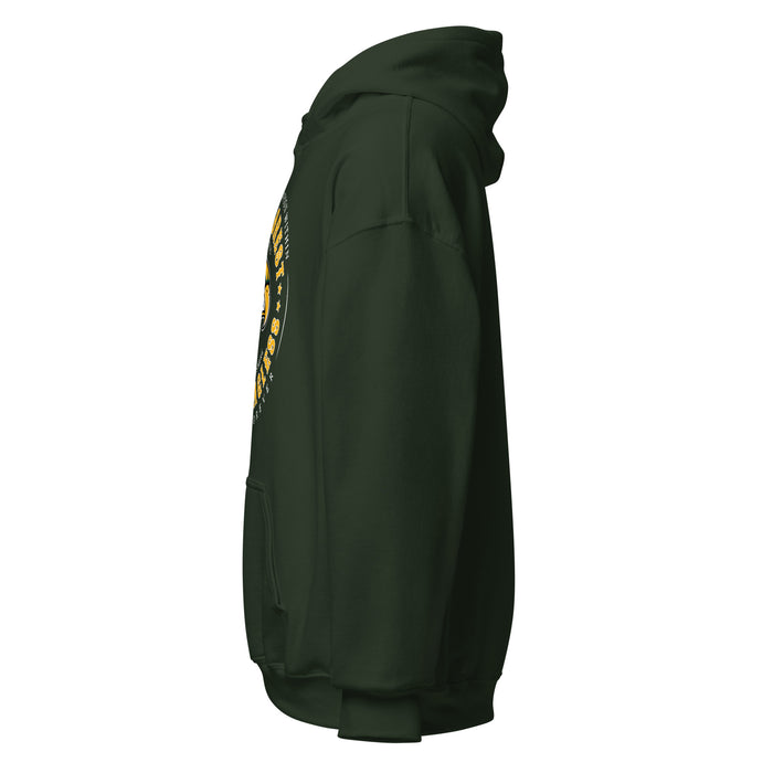 Side view of Klein Forest High School Golden Eagles Forest Green Classic Unisex Hoodie 214