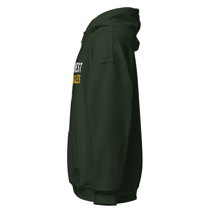 Side view of Klein Forest High School Golden Eagles Forest Green Classic Unisex Hoodie 017
