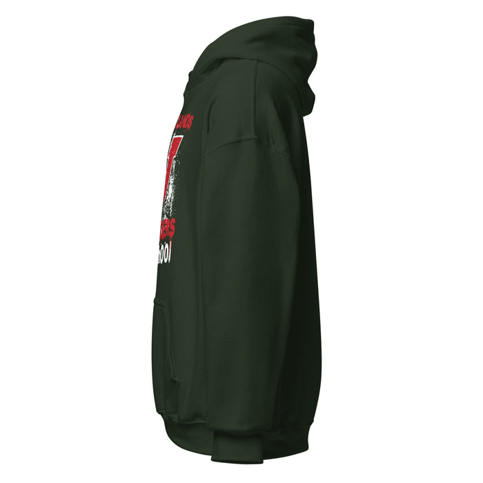 Side view of The Woodlands High School Highlanders Forest Green Classic Unisex Hoodie 205